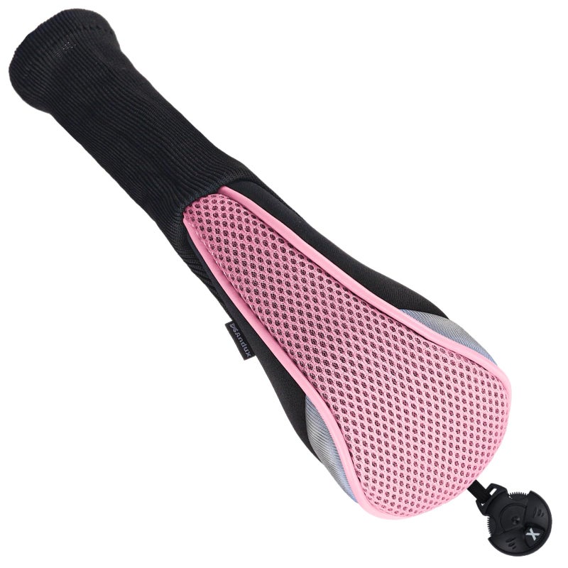 Andux 3pcs/Pack Long Neck Golf Hybrid Club Head Covers Dial No. Tag CTMT-02 Pink - Image 4